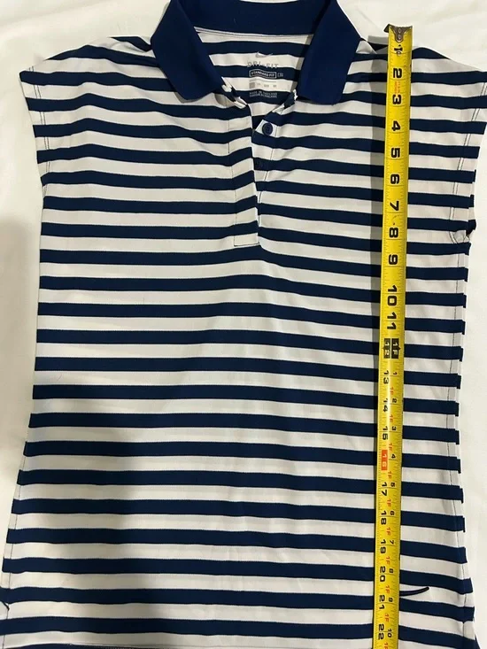 Nike Navy and White Striped Polo Top - Picture 5 of 6